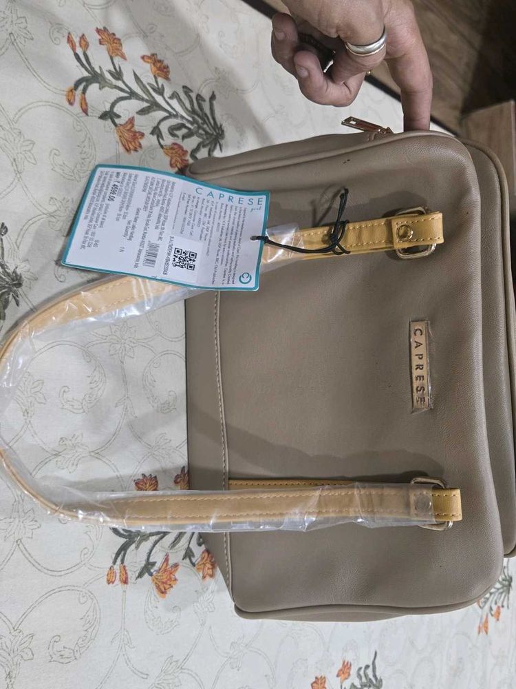 Brown Yellow Brand New Caprese Handbag