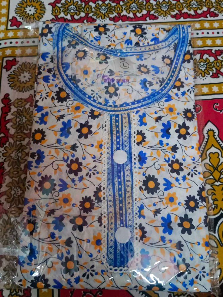 Floral Print Pant And Kurta Set