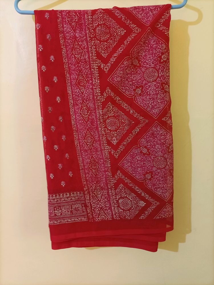 Red And Green Colour Saree