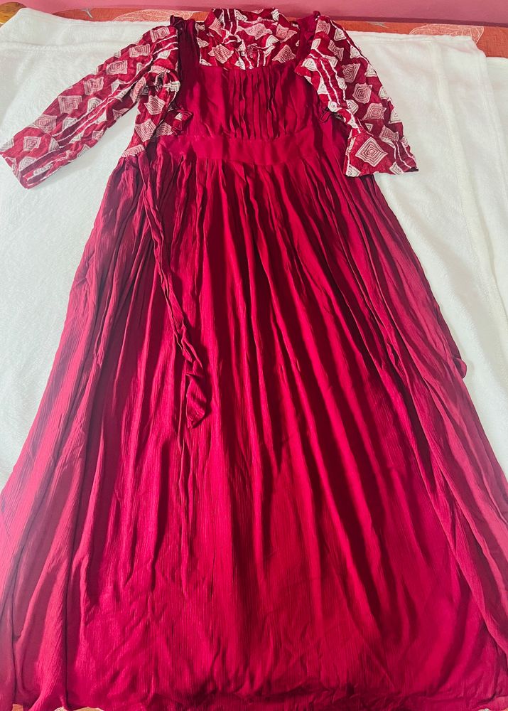 A Maroon Color Dress