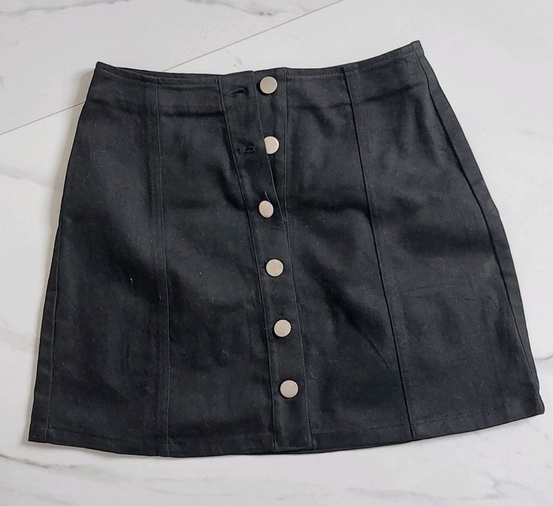 Black Button Skirt