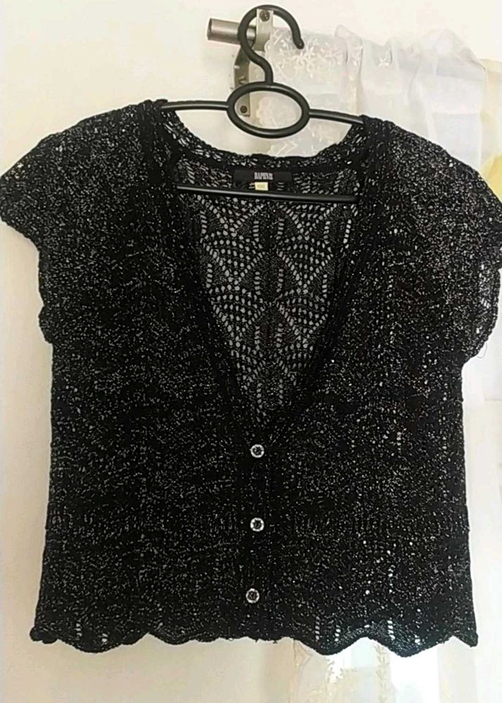 Vintage Black Knit Cardigan