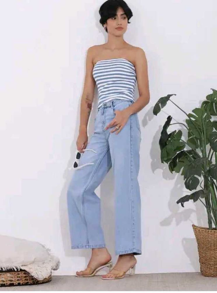 Blue &amp; White Striped Tube Top (New with Tag)