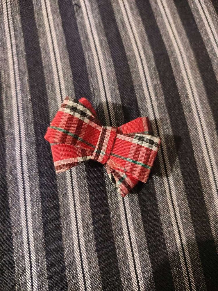 Red Plaid Bow Accessory
