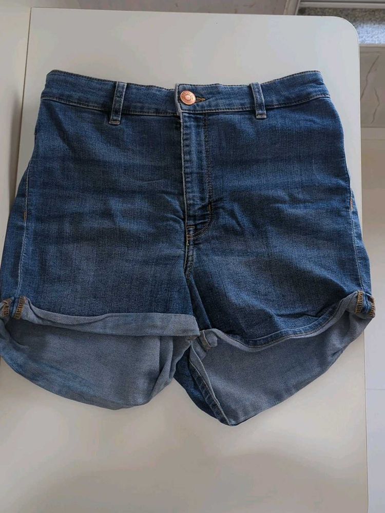Denim High-Waisted Shorts