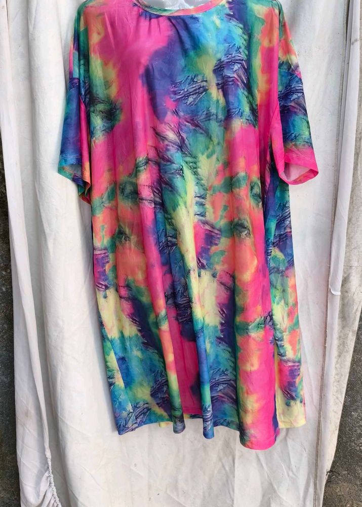 121511. Trendy Tie-Dye T-Shirt Dress