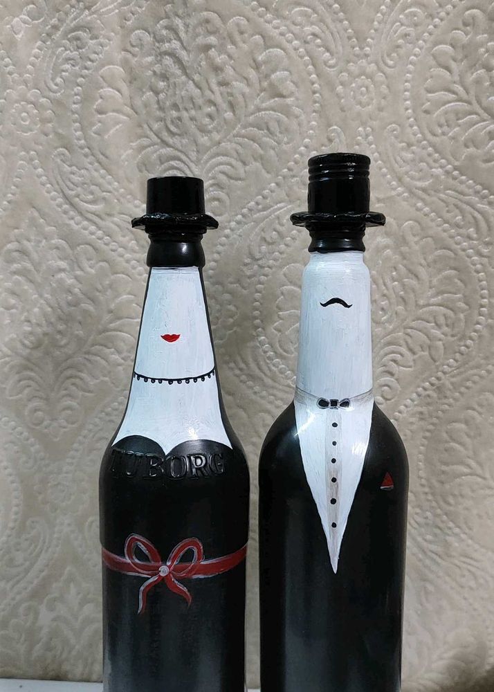Both Charming Bottle Art - The Wedding Couple