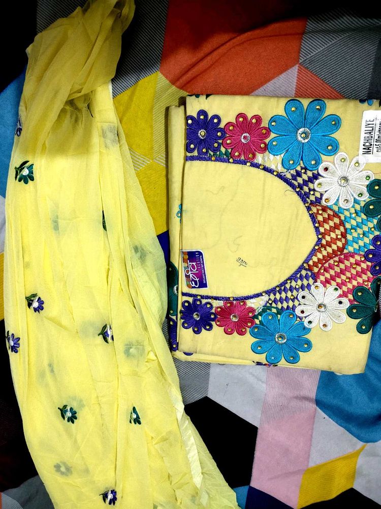 Yellow Suit With Dupatta