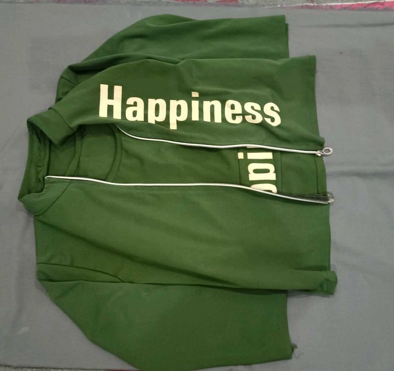 Casual Top With Under Set In Dark Green Colour