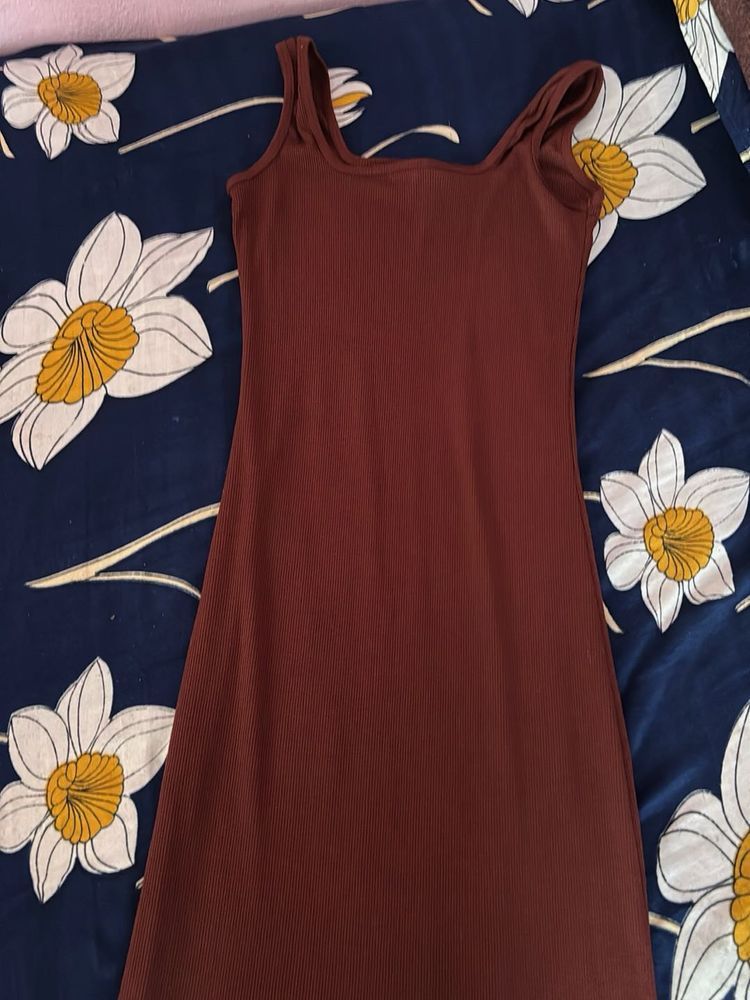 Brown Sleeveless Body mini dreas