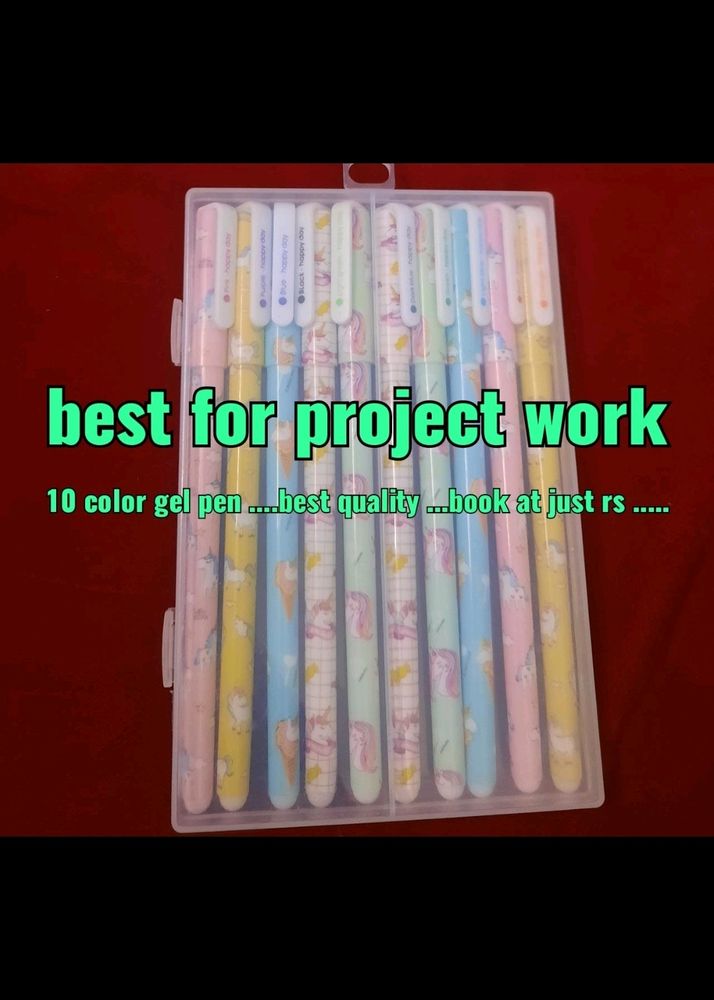 New .....color Gel Pen Set Of 10 Piece .....