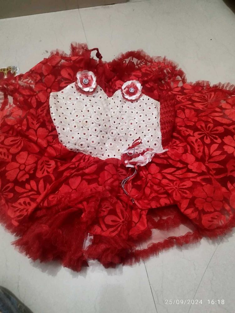 Red Nd White Frock