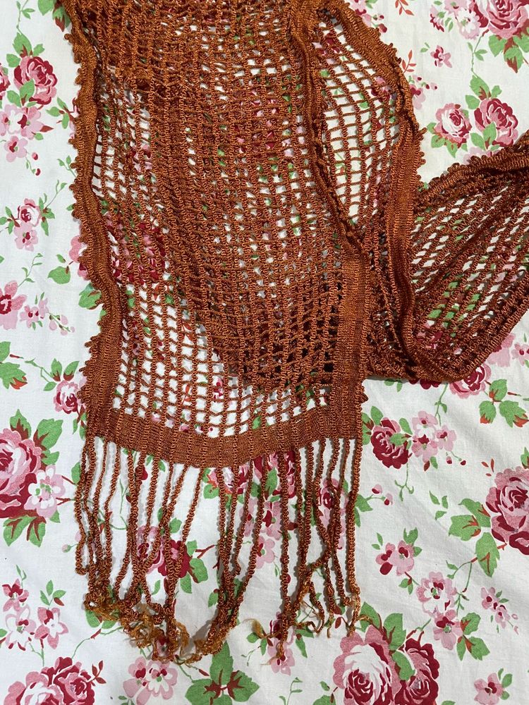 crocheted scarf