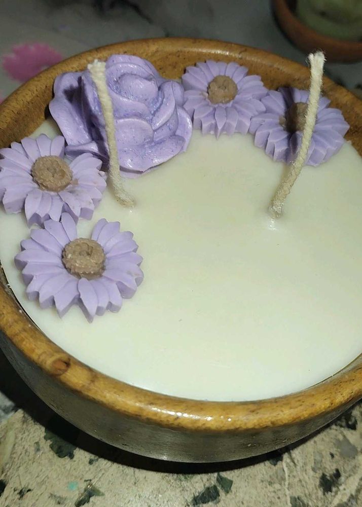 Floral Candle Set Of 2