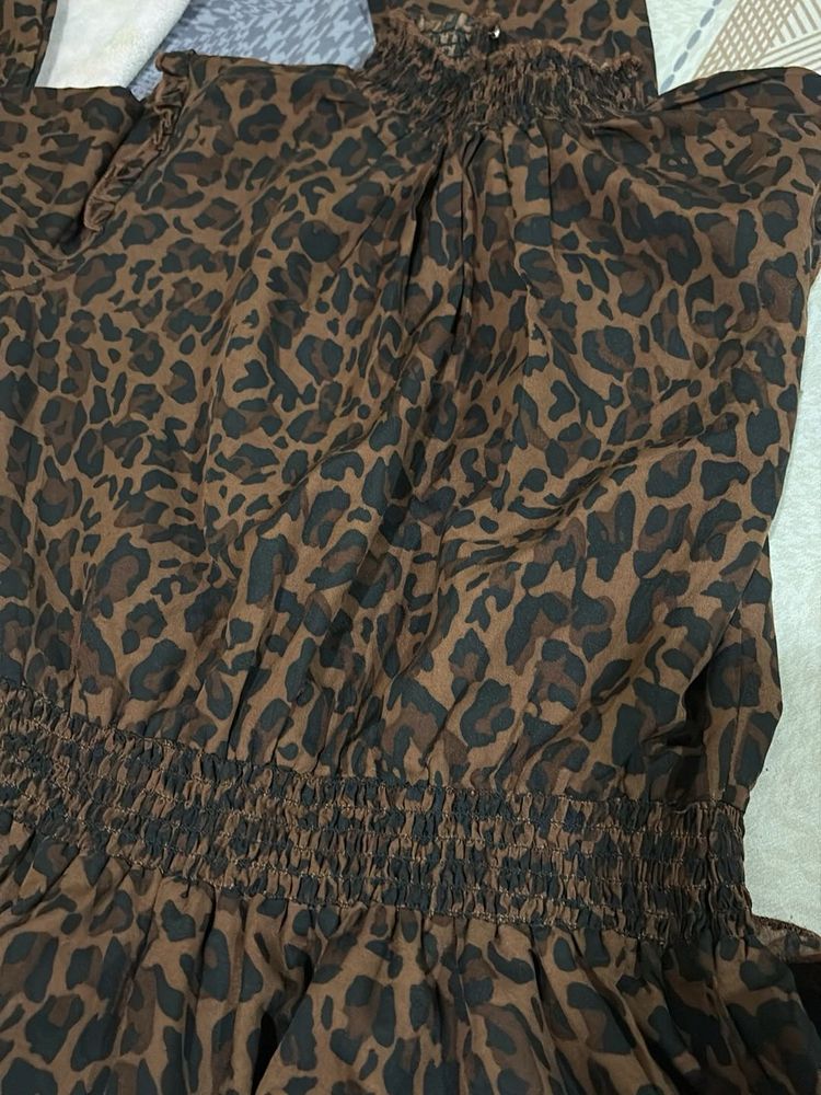 Leopard Print Midi Dress