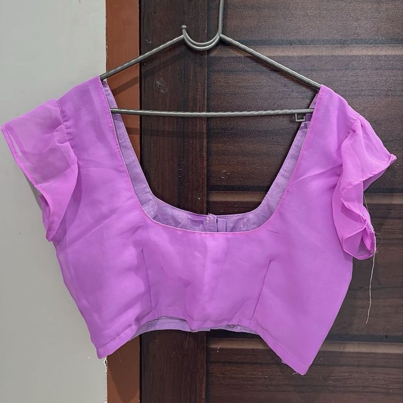 Lavender Ruffle Sleeve Blouse