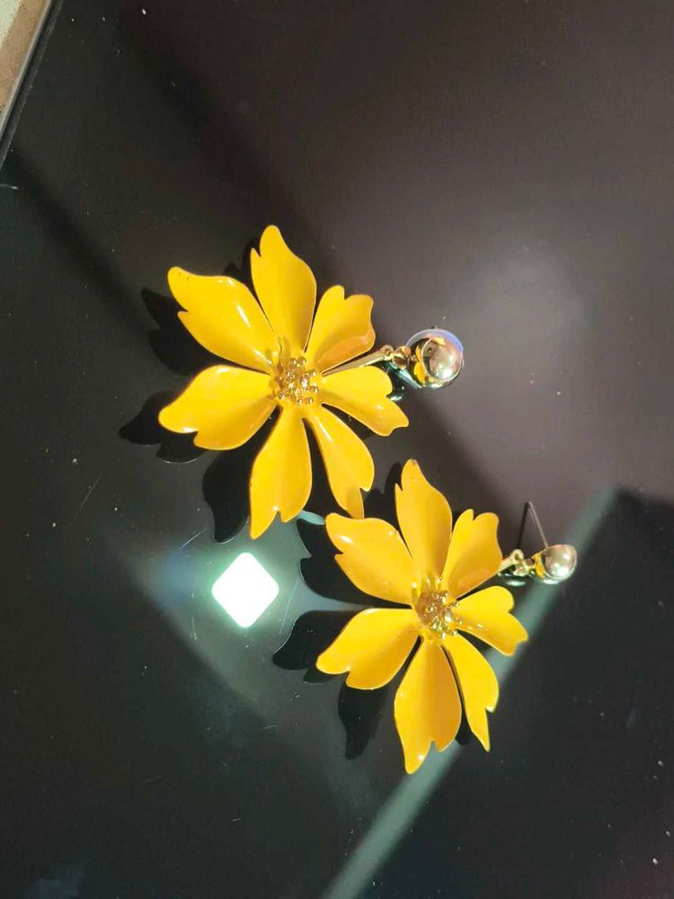 Yellow Flower Earrings