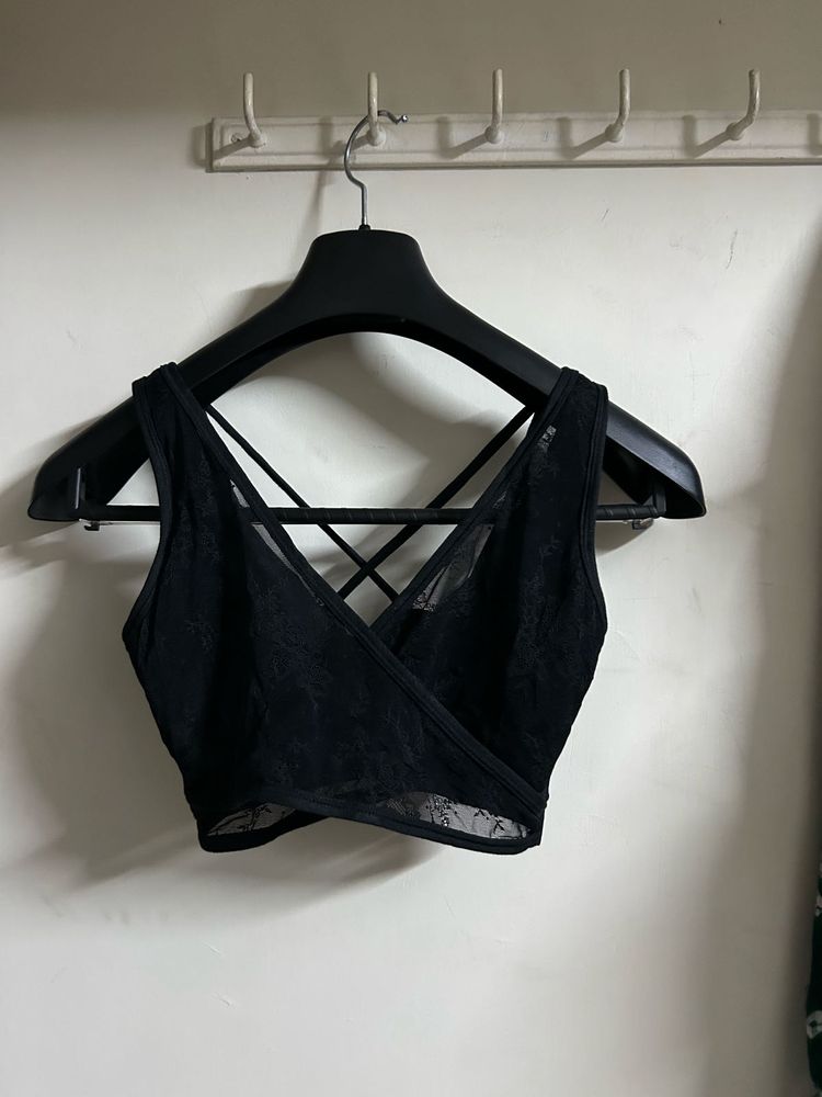 Black Lace Bralette Top