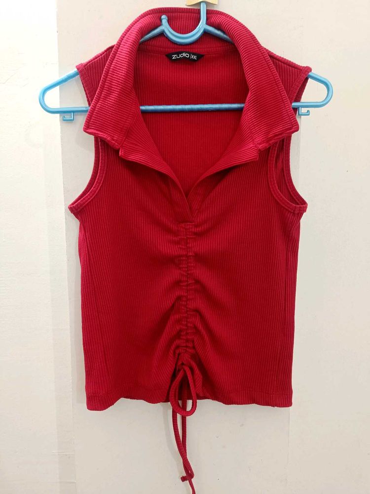 Red Sleeveless Top