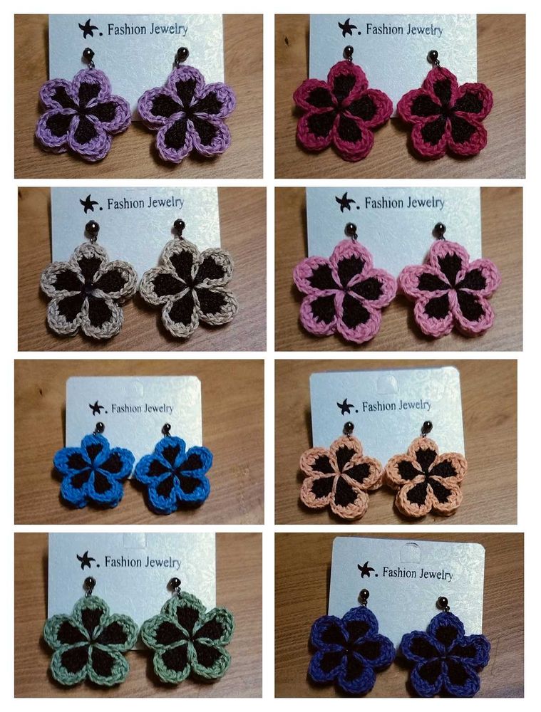 Crochet Earrings (Flower Pattern)