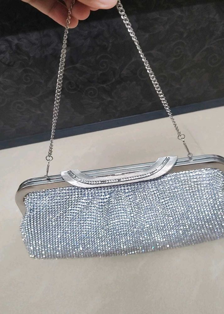 Silver Rhinestone Clutch............
