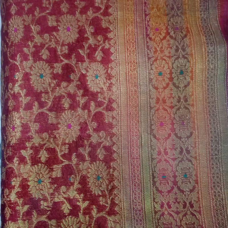 Maroon Banarasi Silk Saree