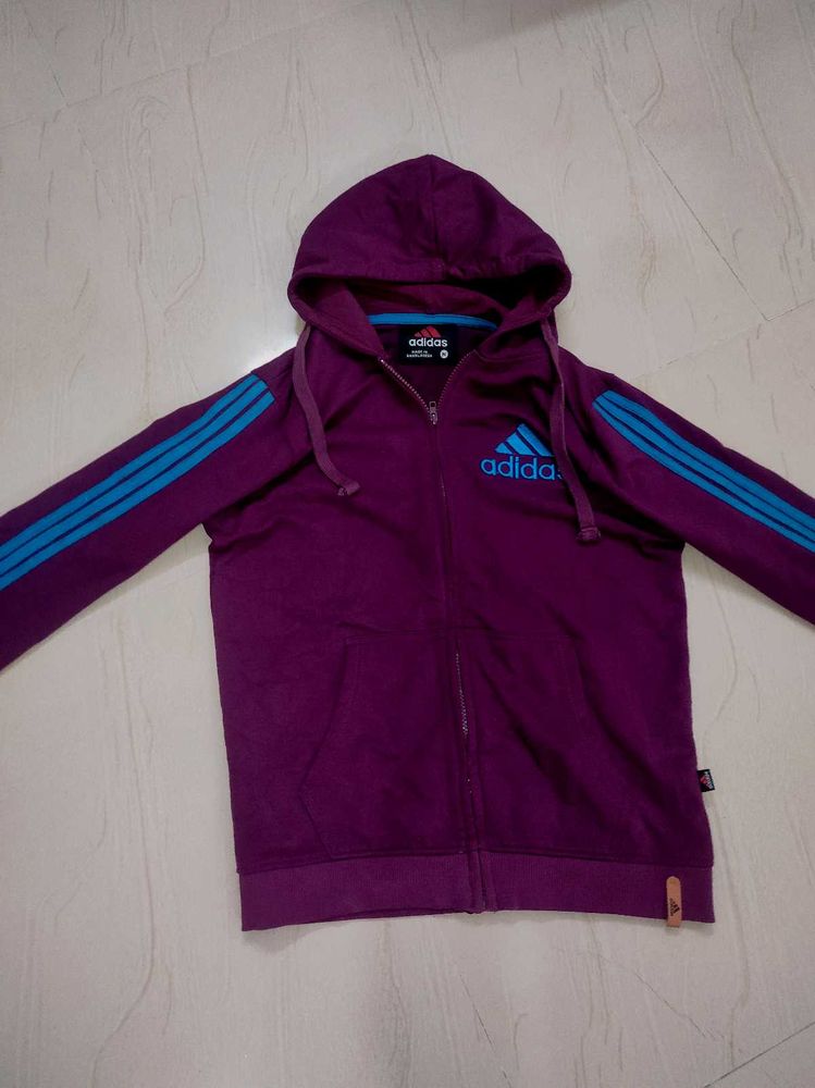 Adidas Purple Zip-Up Hoodie