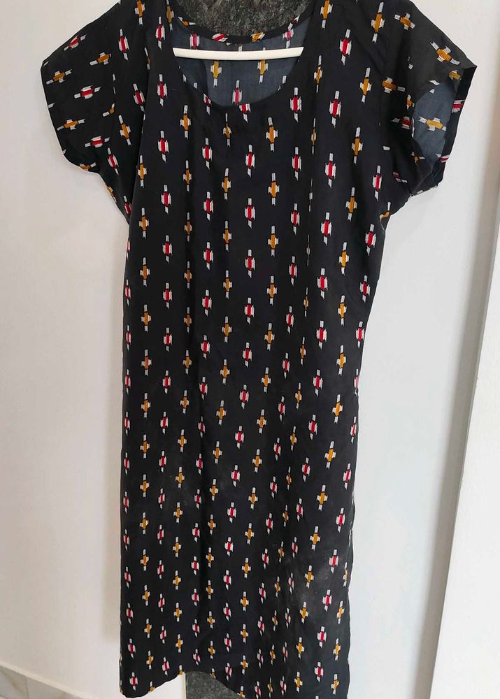 Printed Black Dress
