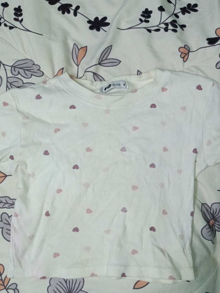 Cute Heart Print Tee