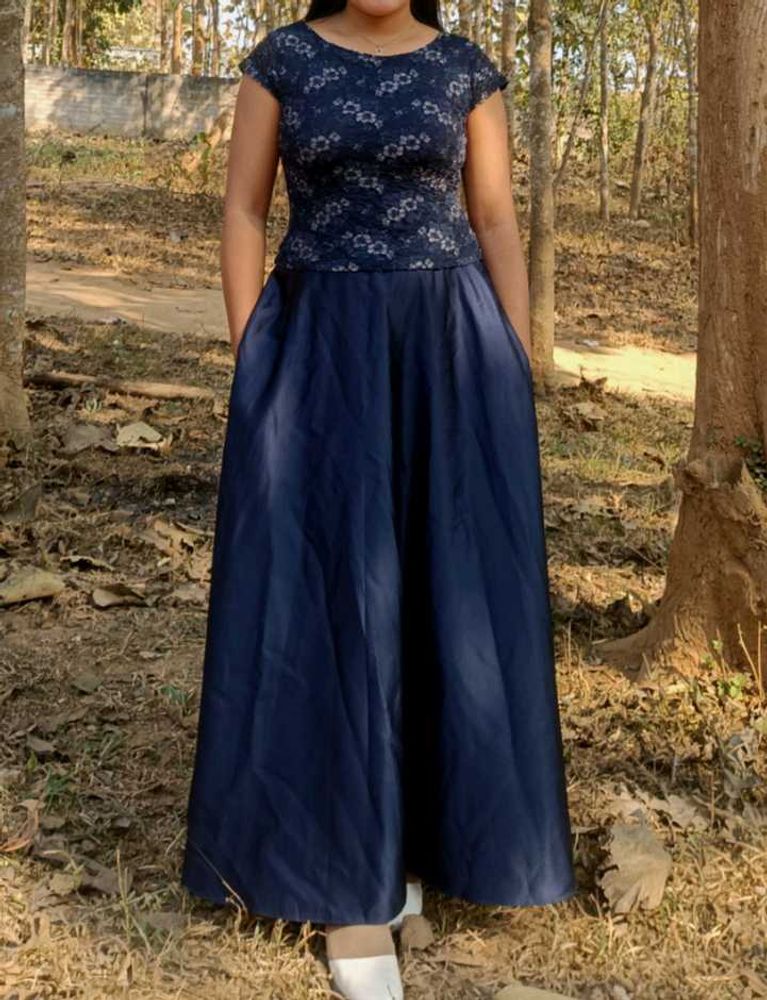 Elegant Navy Blue Maxi Dress