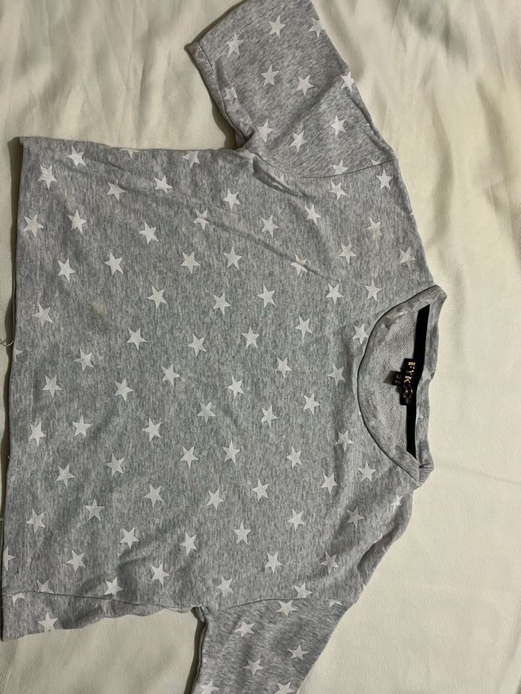 Starry Gray Cropped Tee