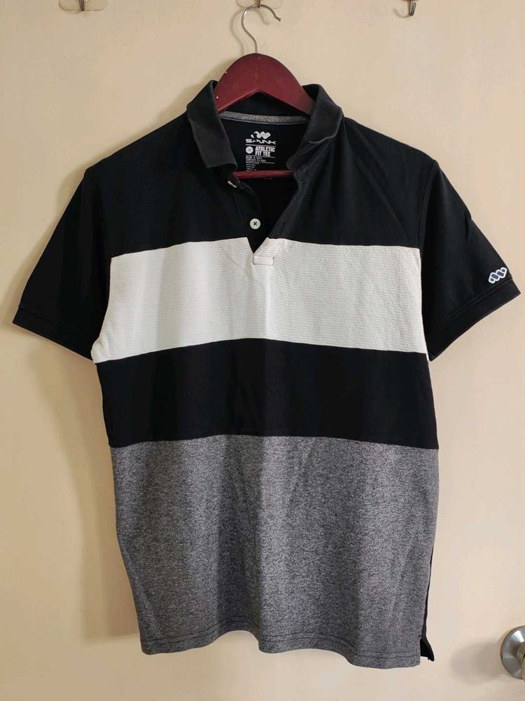 Black White Gray Big Horizontal Stripes Tshirt