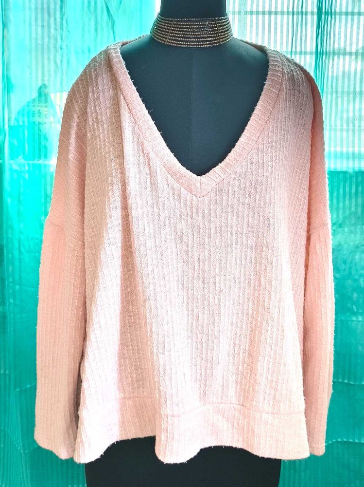 🎁Buy 2 Get 1 Free🎁Peach V-Neck Pullover Top