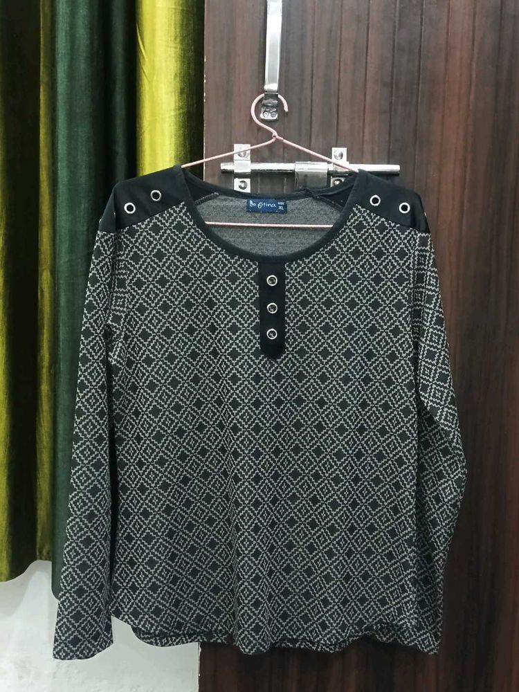 Patterned Long Sleeve Top