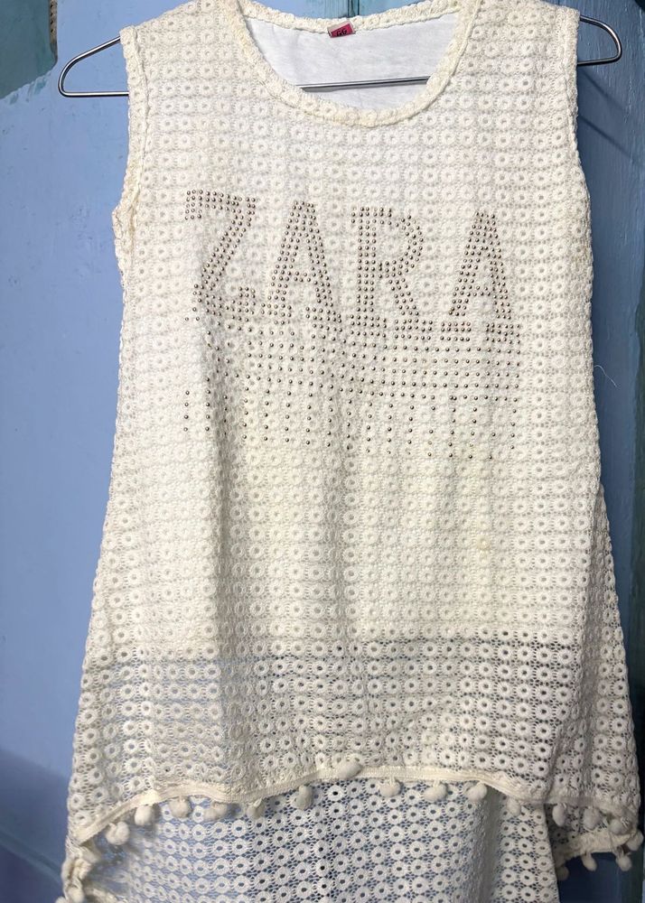 White Lace Top Like new casual wear