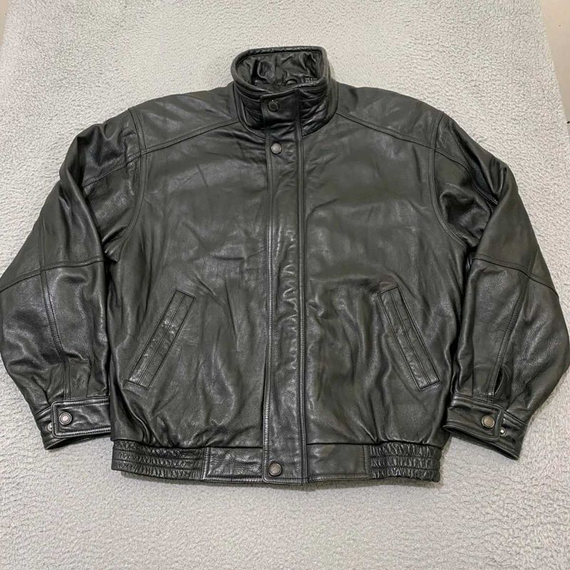 Vintage Leather Bomber Jacket