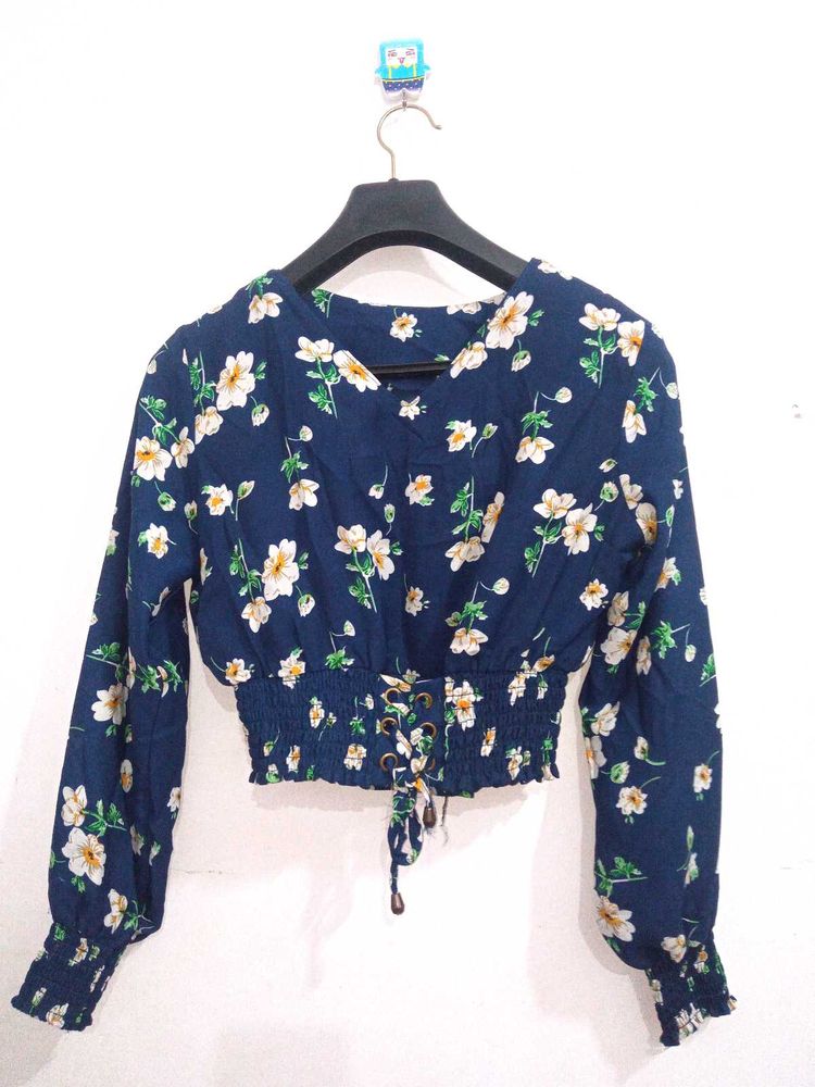 Cute Printed Floral Crop Top
