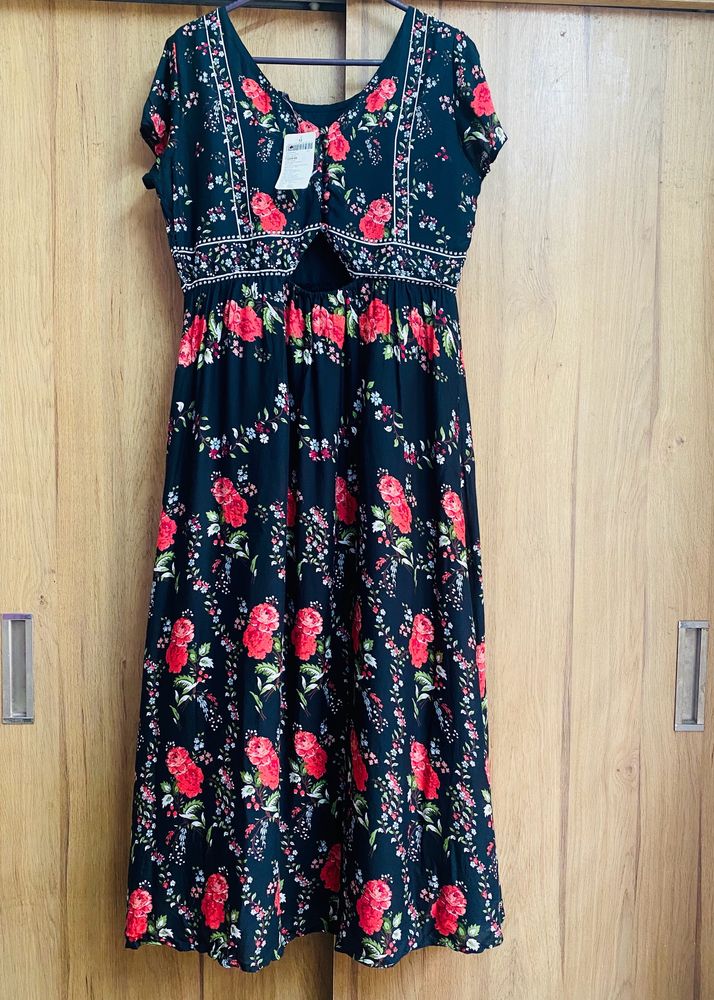 Floral Cutout Maxi Dress