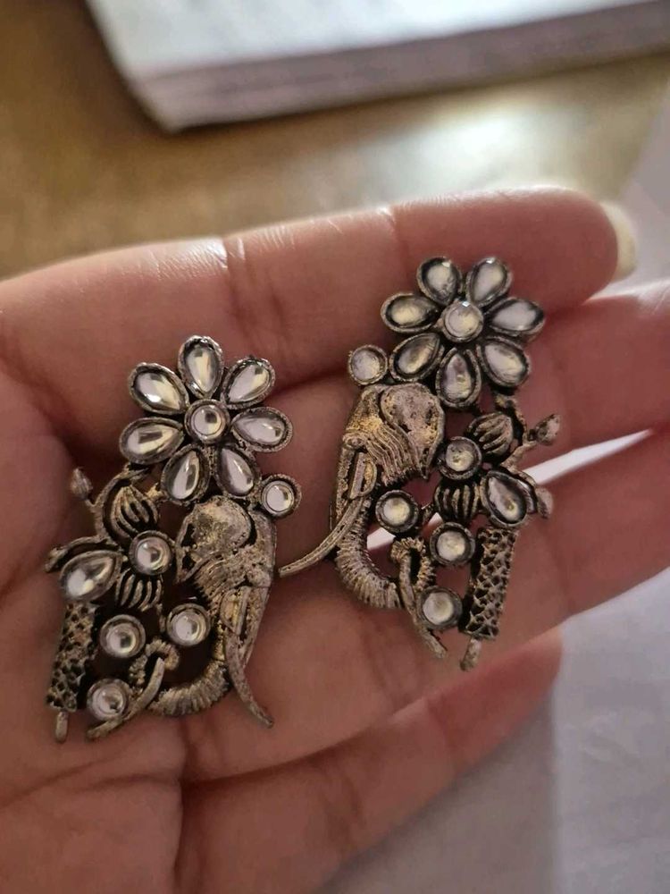 Elephant Floral Stud Earrings