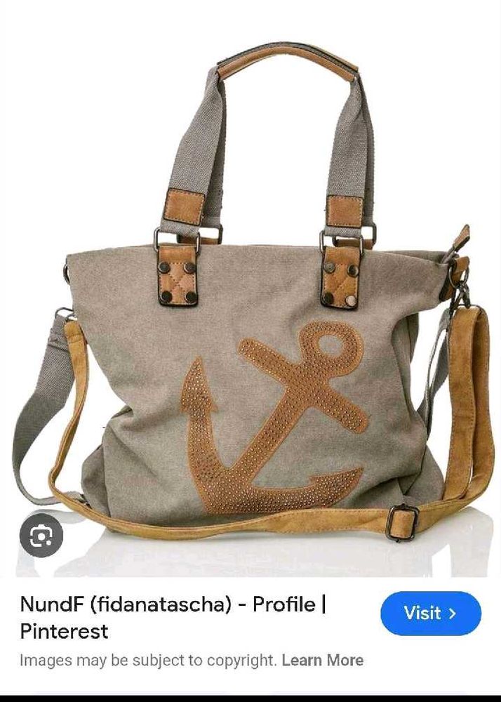 NundF Anchor Canvas Tote Bag