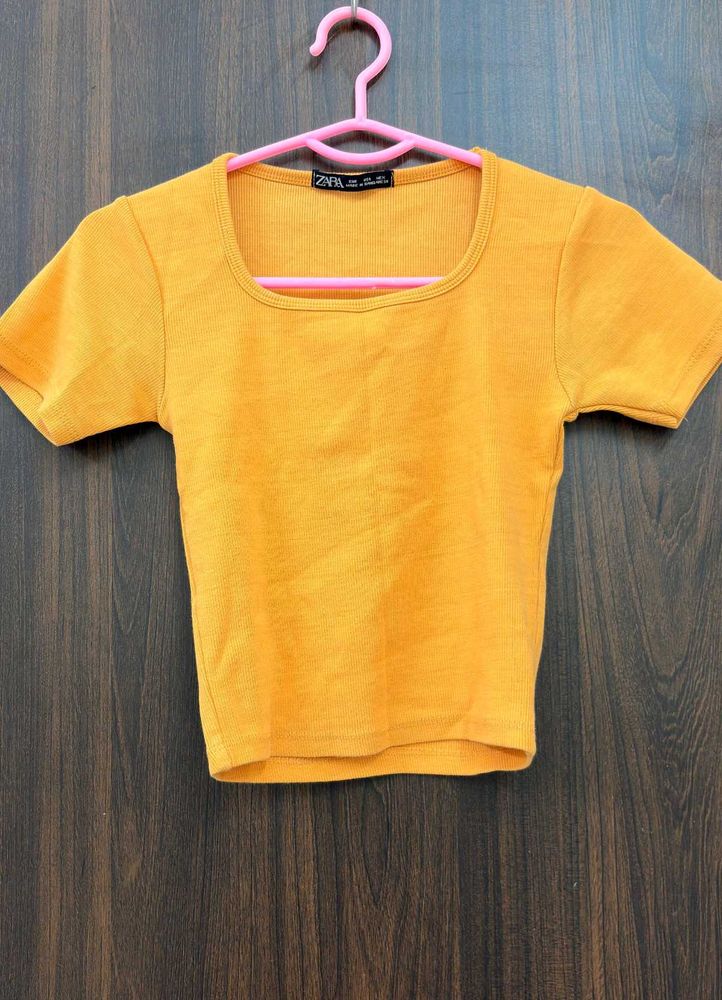 Zara Yellow Crop Top