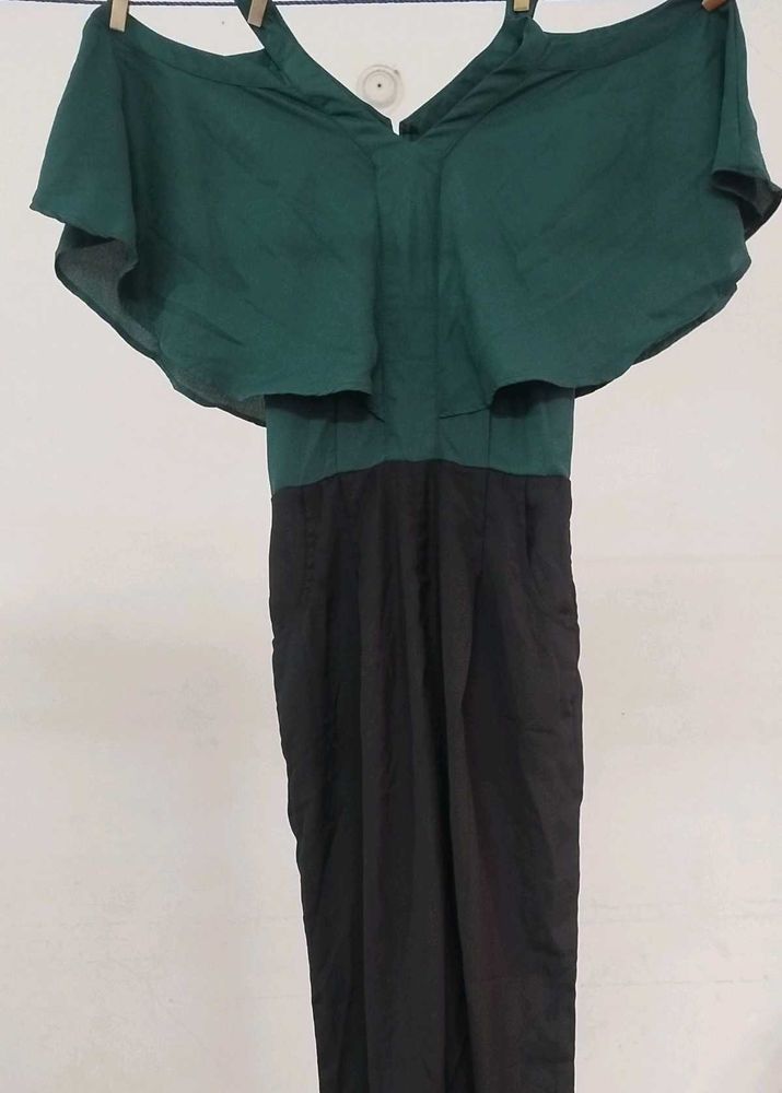 Black And Dark Green Jumpsuit In XS