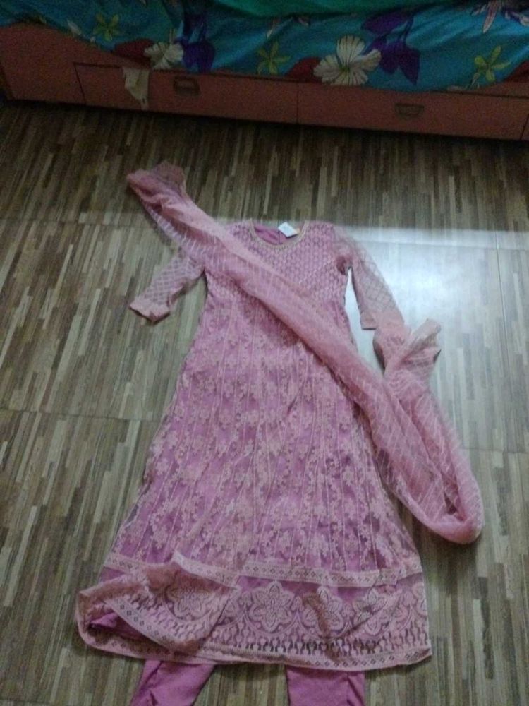 pink festive girls dress