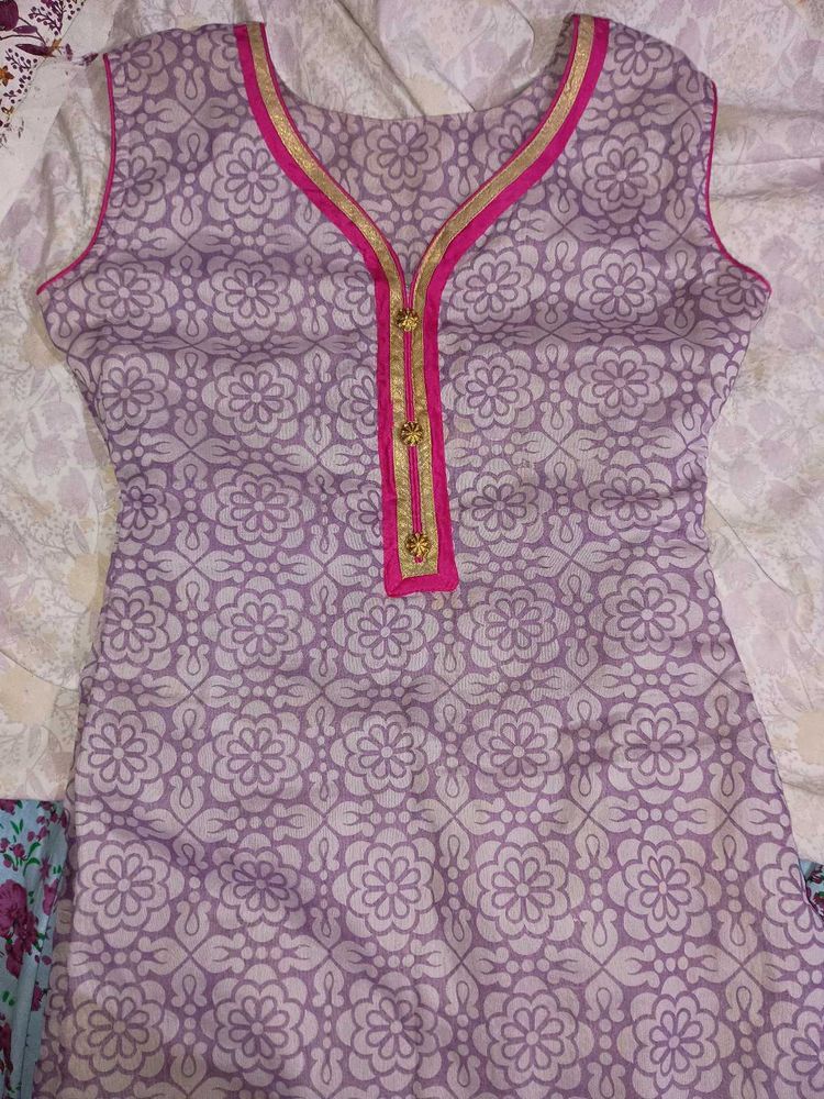 Two-Piece Lavender Kurti Patiala Set 💜🪻