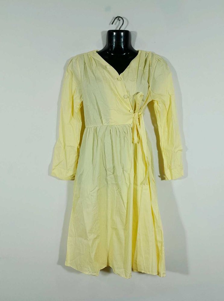 Lime Yellow A Line Dress For Women&#39;s