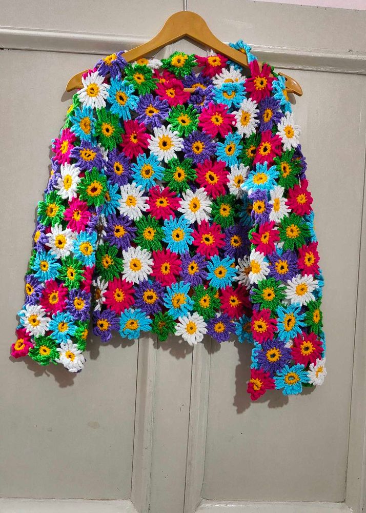 Floral Crochet Colorful Jacket