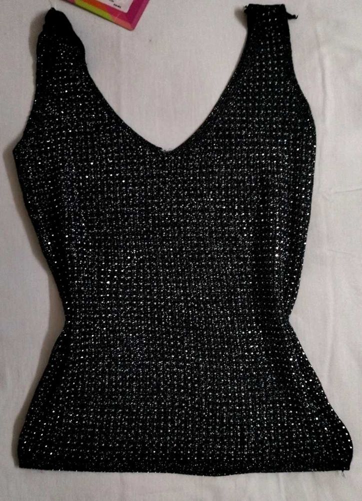Sparkly Black Tank Top