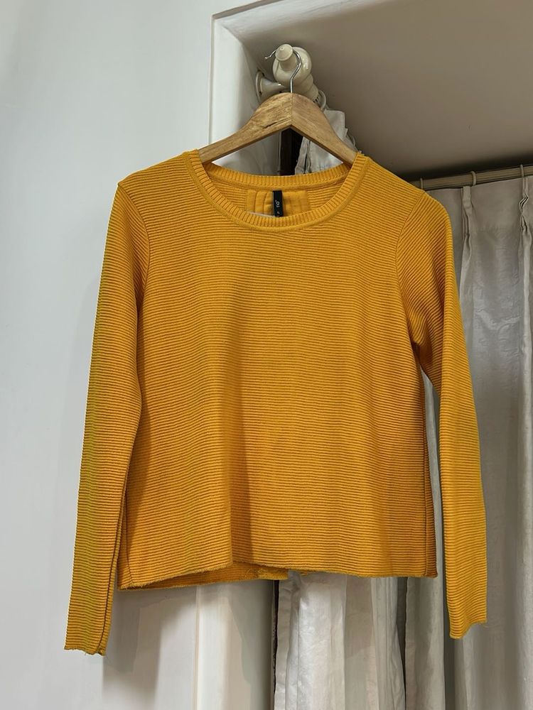 Yellow Knit Long Sleeve Top