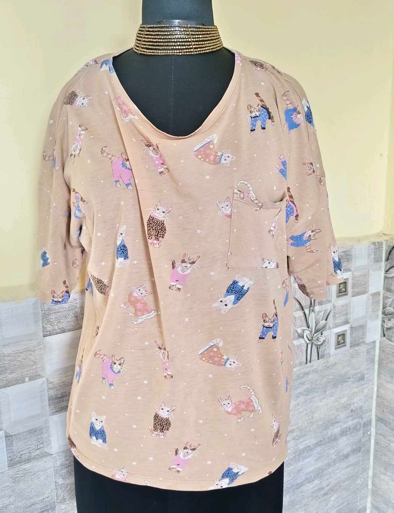BOGO🎁Buy One Get 1 Free🎁L-XL Cat Print T-sh