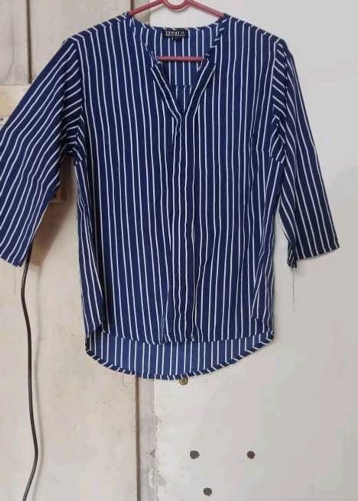 Striped V-Neck Blouse